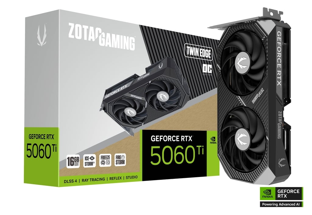 TARJETA DE VIDEO ZOTAC RTX 5060 TI 16GB OC TWIN EDGE