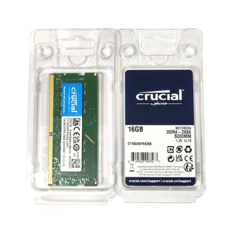MEMORIA RAM DDR4 CRUCIAL  SODIMM 16GB 2666MHZ