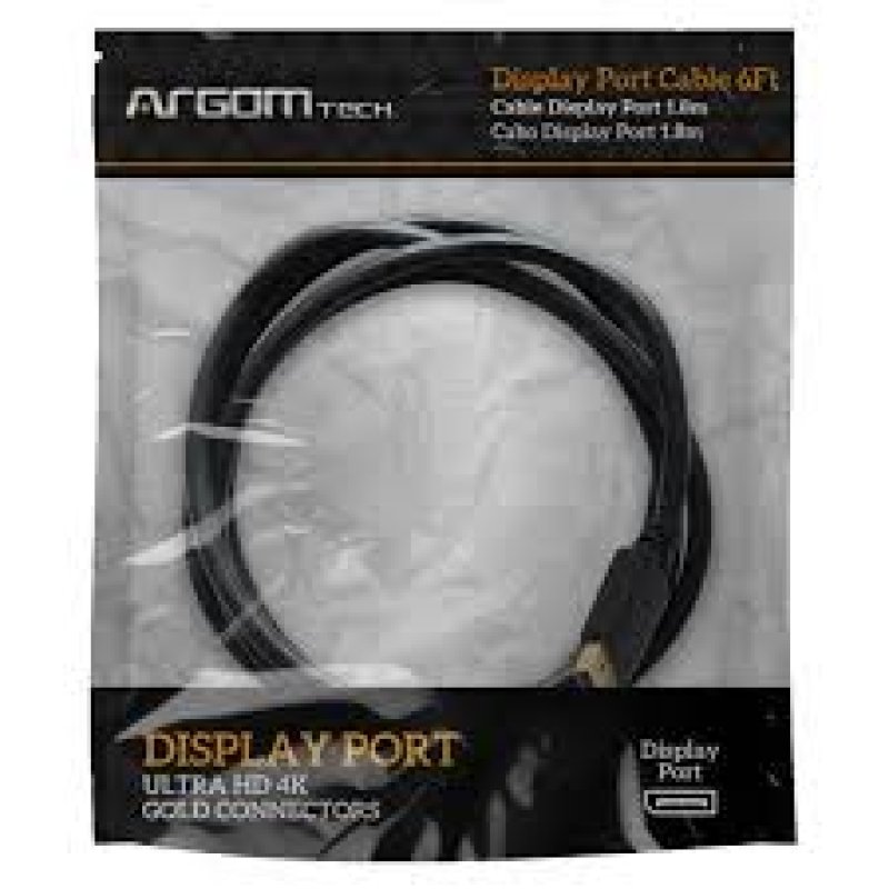 CABLE ARGOM DISPLAY PORT TO DISPLAY PORT M-M 1,8MTS NEGRO