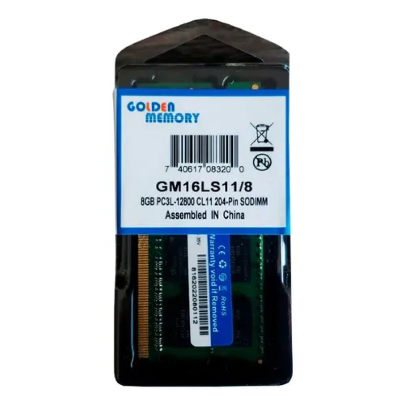 MEMORIA RAM DDR3 GOLDEN PC3L 8GB 12800 SODIMM