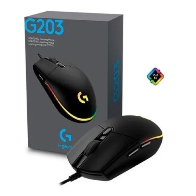 MOUSE GAMER LOGITECH G203 BK RGB