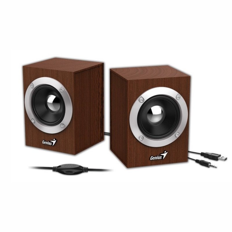 PARLANTE GENIUS SP-HF280 STEREO WOODEN