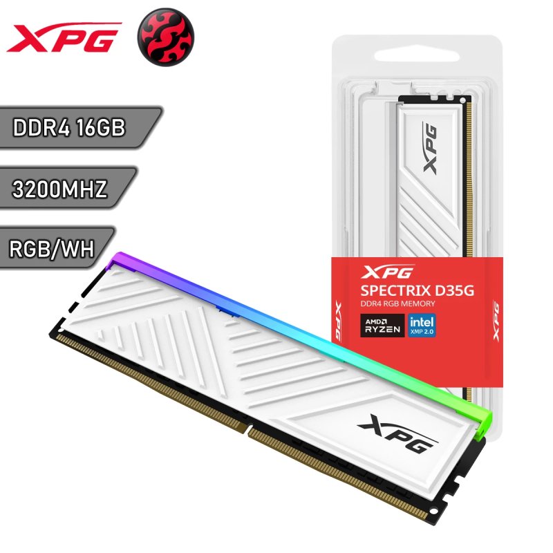RAM XPG D35G 16GB 3200MT WHITE RGB BULK