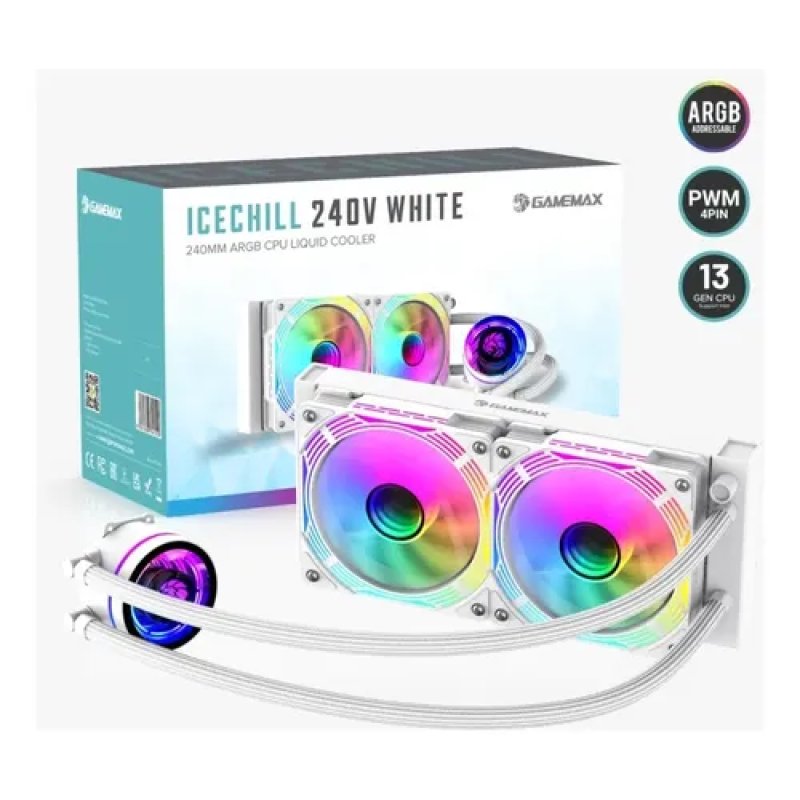 REFRIGERACION LIQUIDA GAMEMAX ICE CHILL 240MM ARGB WHITE