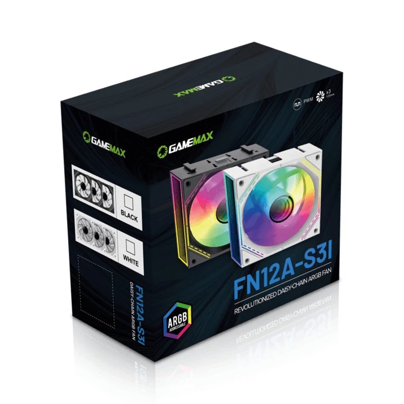 VENTILADOR GAMEMAX FN12A-S31 ARGB COMBO 3 FANS